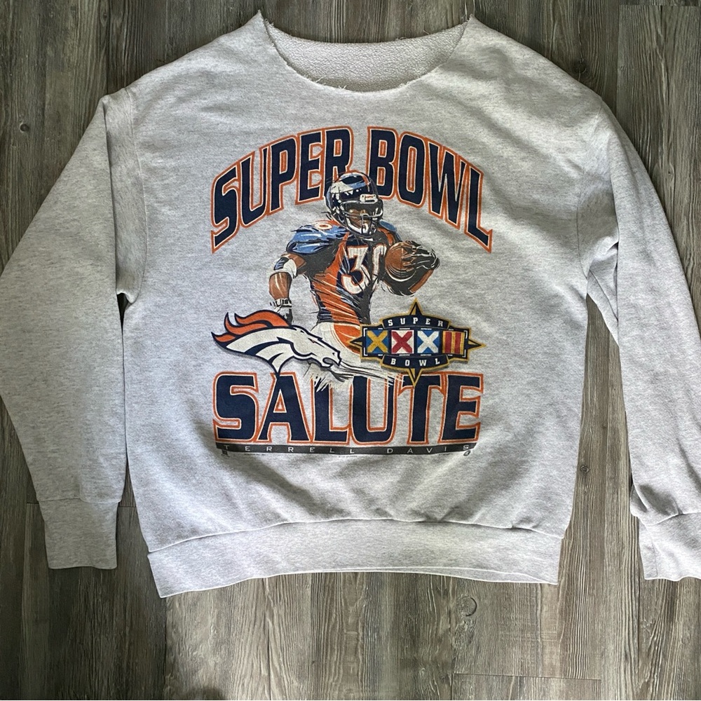 off the shoulder Super Bowl Sweatshirt